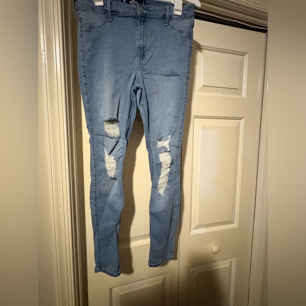 high rise jean legging ripped